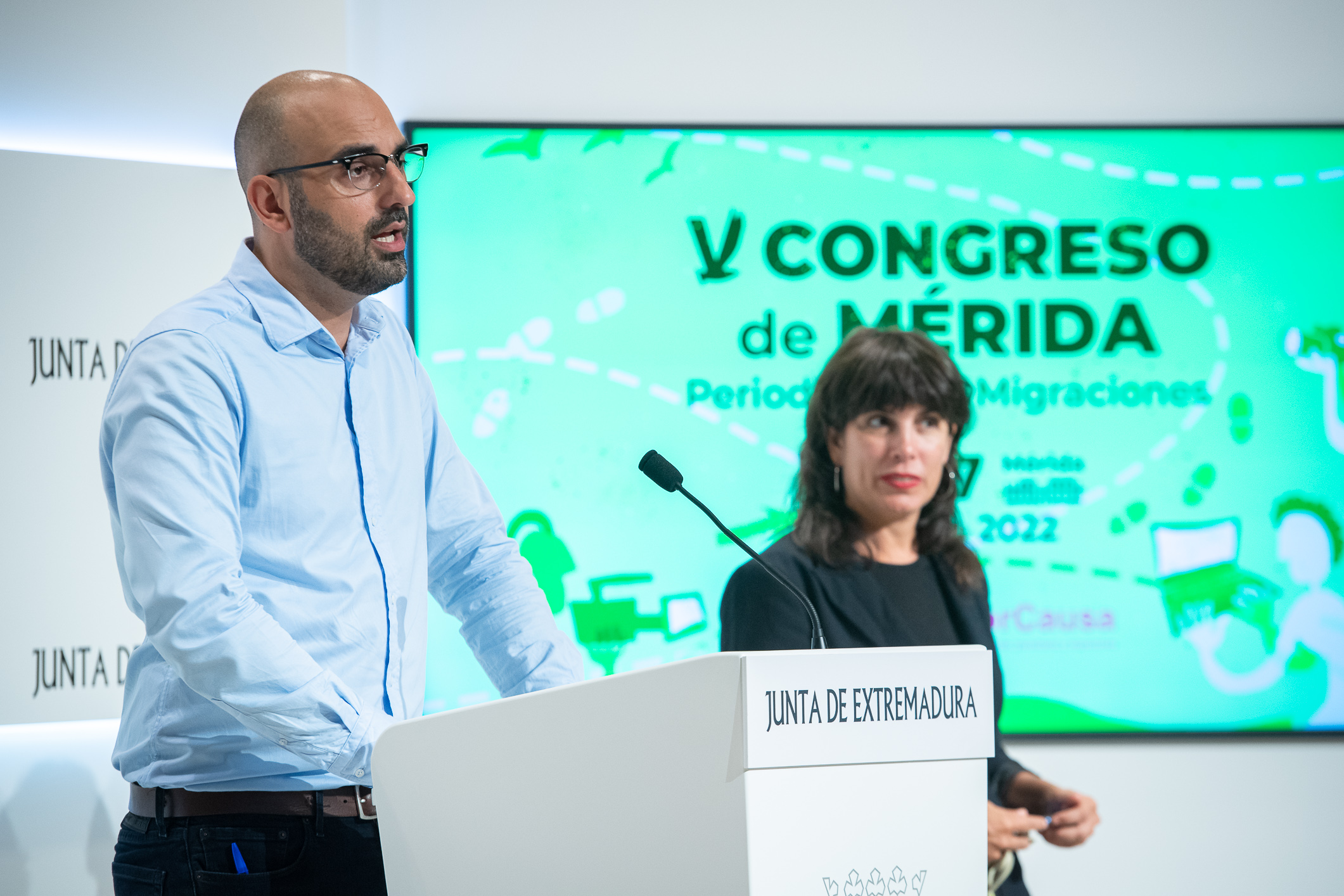 Foto de presentación del Congreso Periodismo y Migraciones