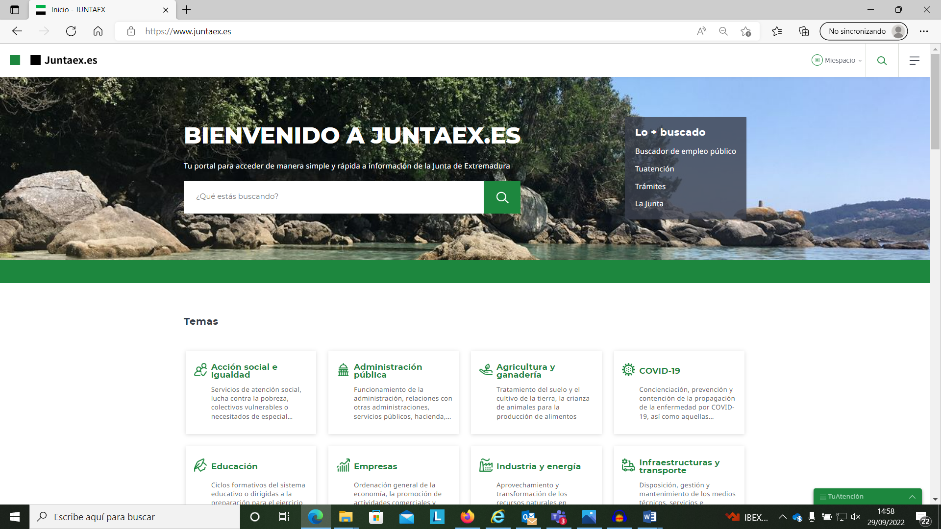 20220929 La Junta de Extremadura estrena su nueva web - Juntaex.es