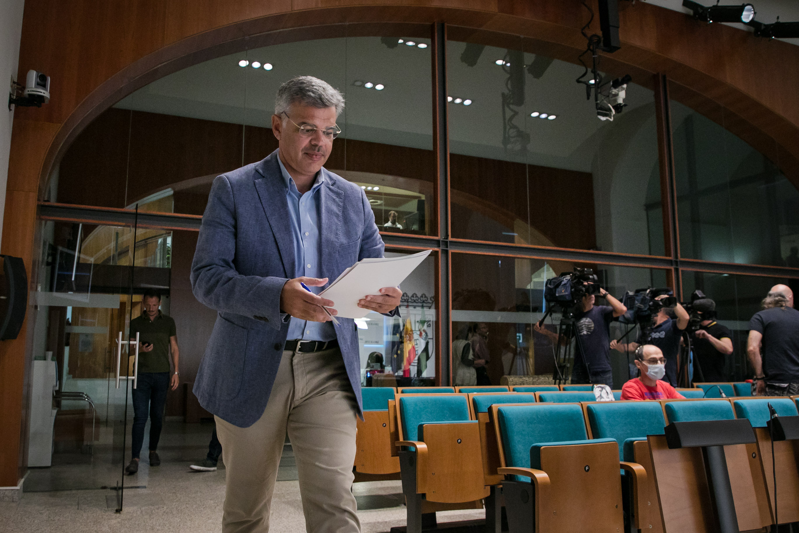 Juan Antonio González a su llegada a la rueda de prensa