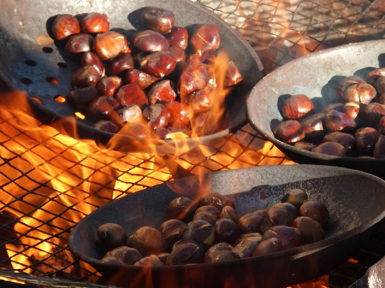 Foto de castañas al fuego