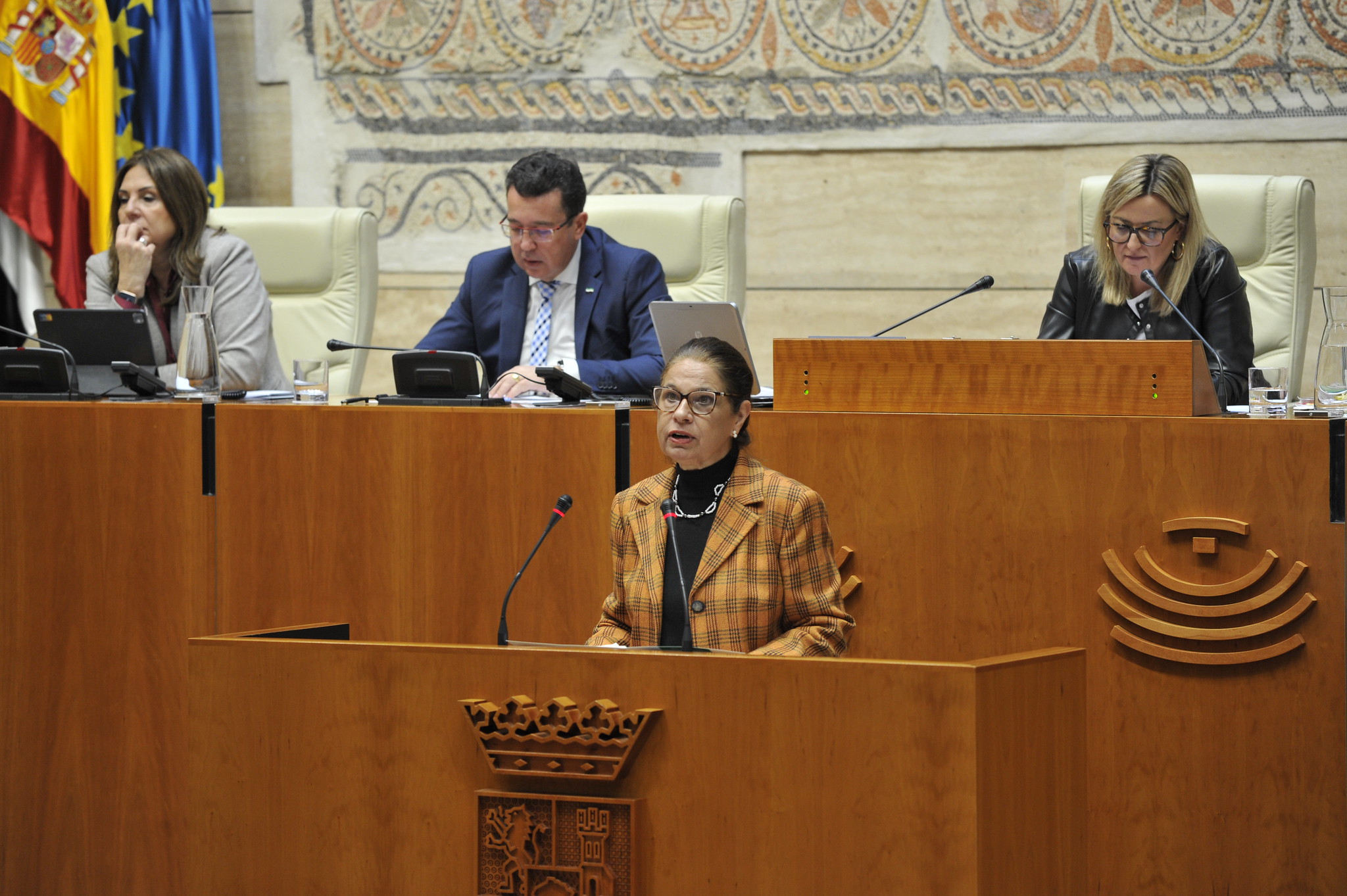 Foto de la vicepresidenta primera y consejera de Hacienda y Administración Pública durante el pleno