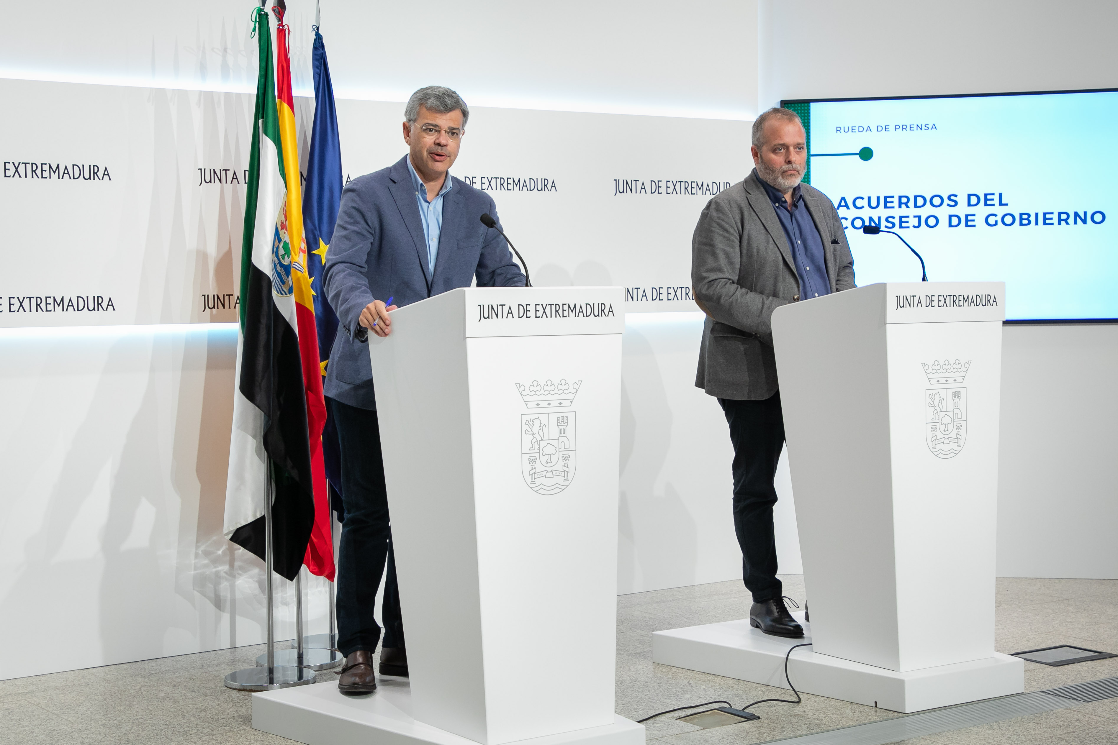 Comparecencia en rueda de prensa de Rafael España y Juan Antonio González