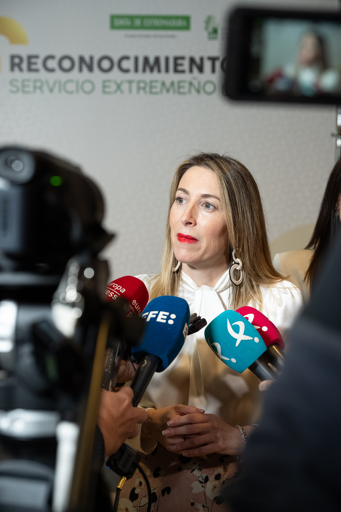 Declaraciones de la presidenta de la Junta de Extremadura, María Guardiola.