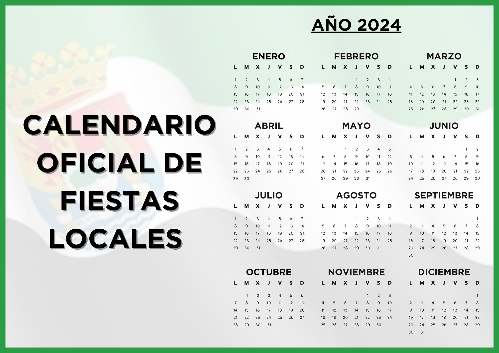 Imagen del artículo El DOE publica el calendario de los festivos locales para 2024 en Extremadura