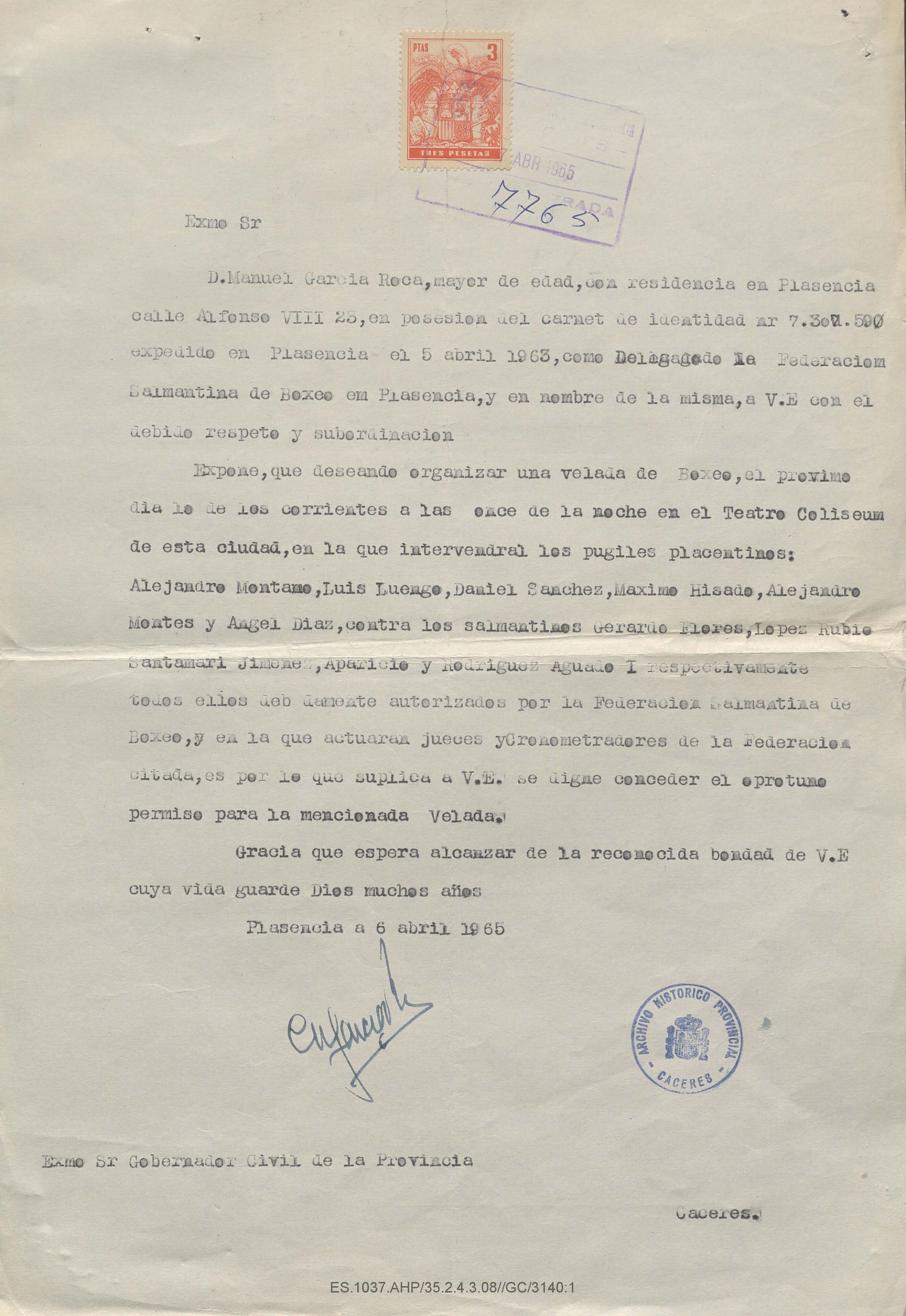 Foto de documento de la exposición