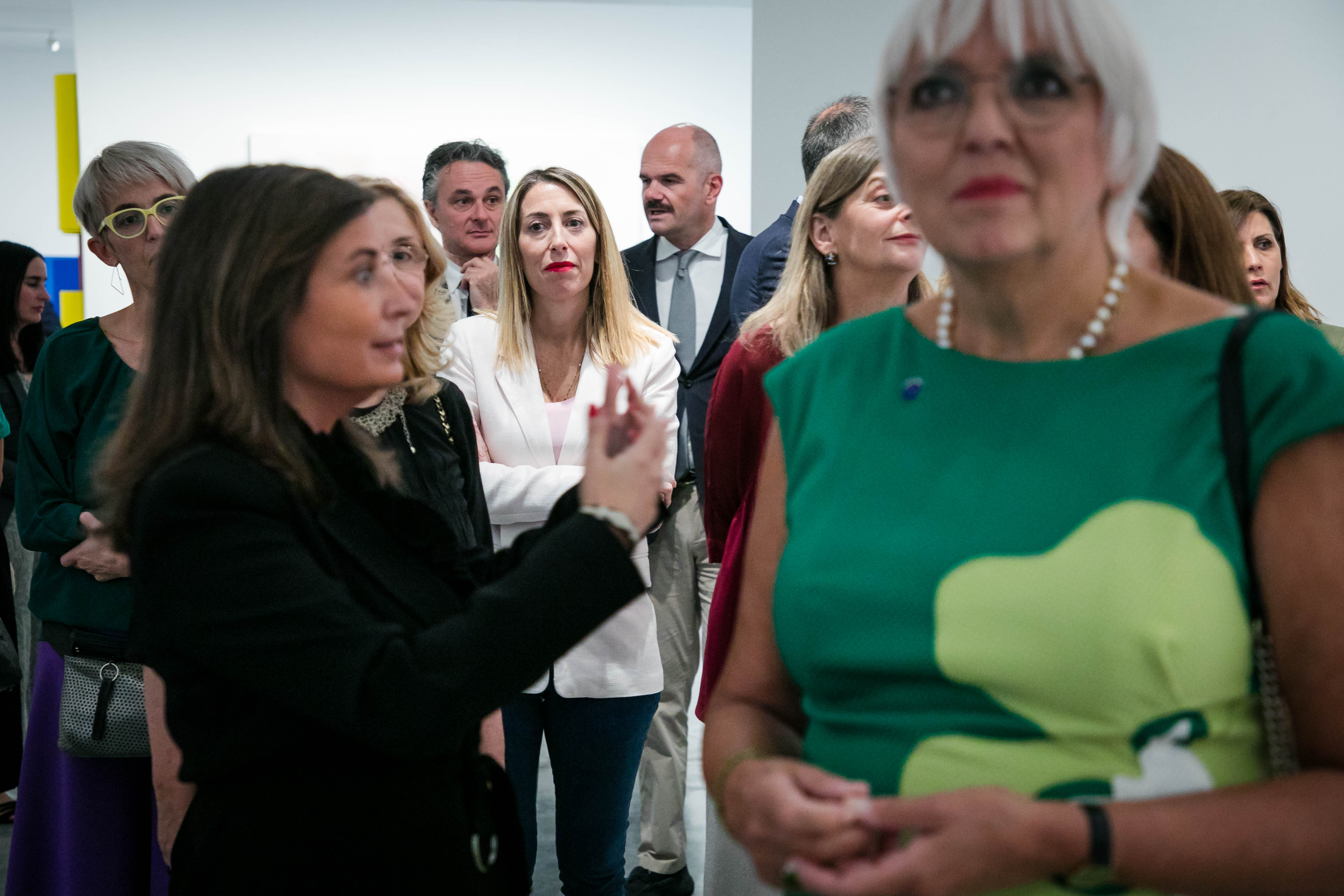 La presidenta de la Junta de Extremadura, María Guardiola, durante en el Encuentro de ministros de Cultura de la UE en el Museo Helga de Alvear