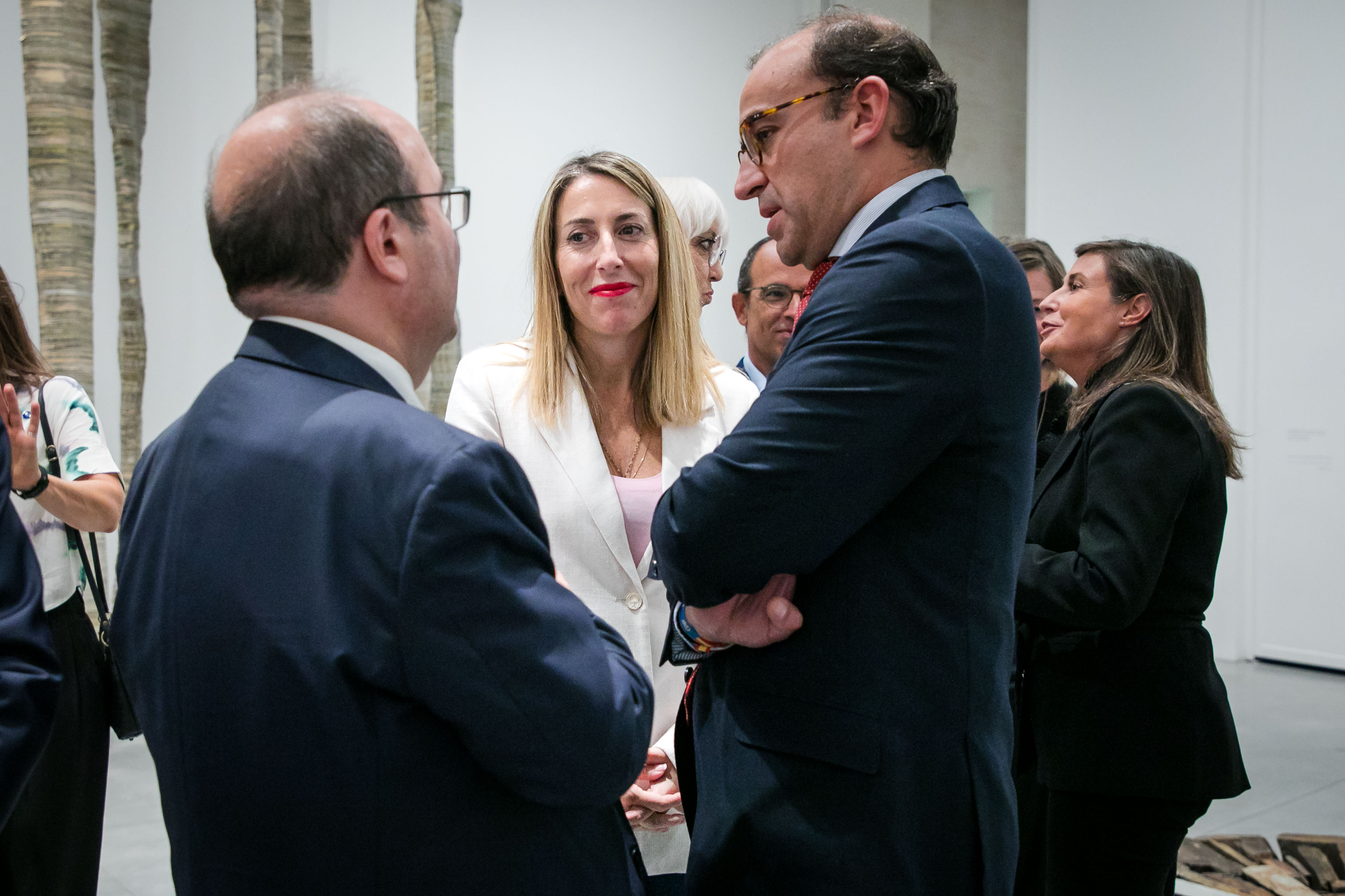 La presidenta de la Junta de Extremadura, María Guardiola, durante en el Encuentro de ministros de Cultura de la UE en el Museo Helga de Alvear