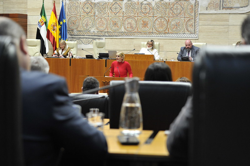 Intervención de la consejera de Hacienda y Administración Pública, Elena Manzano.