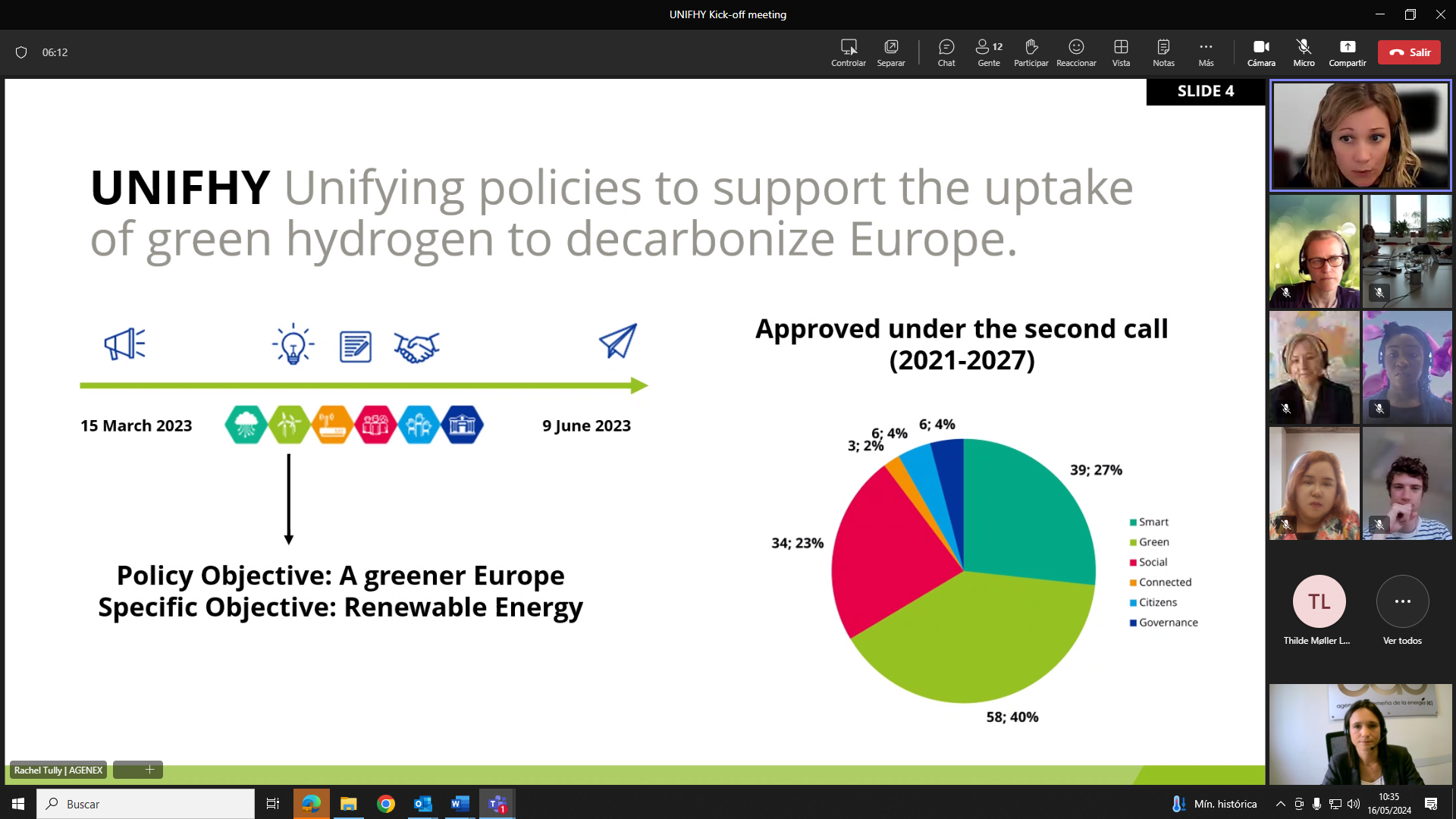 Imagen del artículo AGENEX coordina el proyecto europeo UNIFHY para promover políticas regionales que potencien el hidrógeno verde hacia la descarbonización