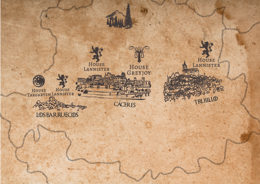 Foto mapa escenarios Juego de Tronos