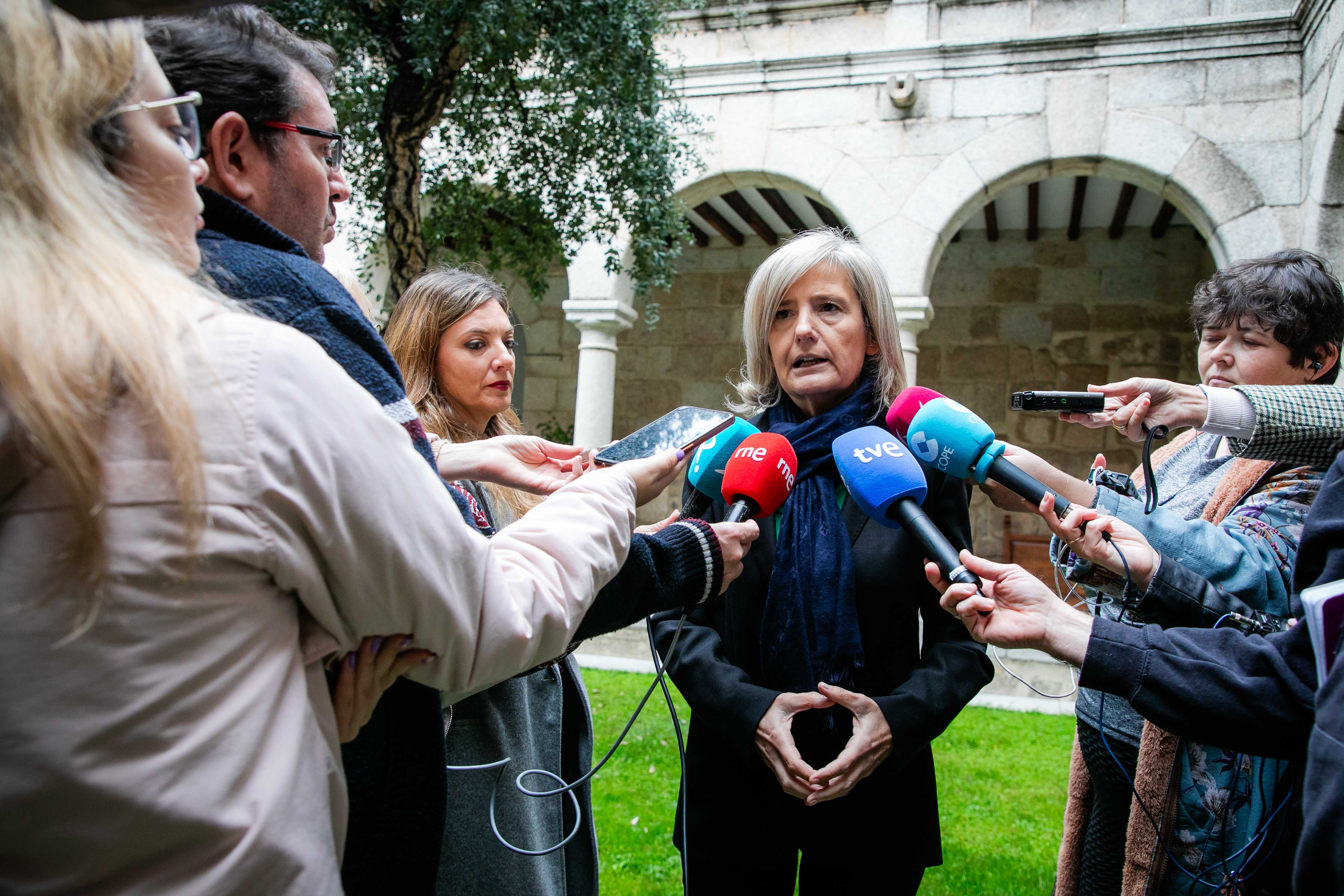 La consejera de Cultura, Victoria Bazaga, habla con los periodistas