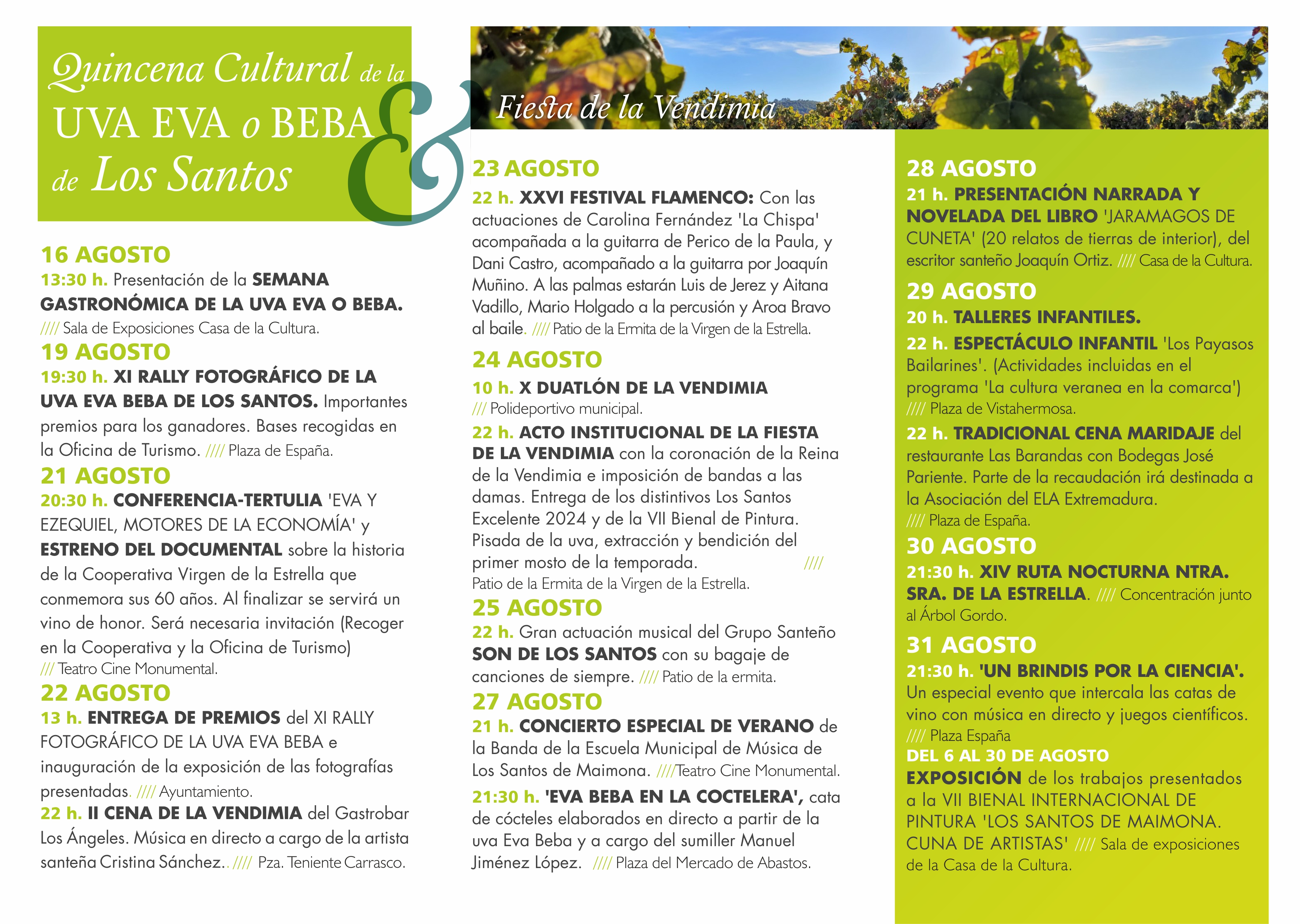 Imagen del artículo La Junta respalda la celebración de la Quincena Cultural de la uva Eva o Beba de los Santos de Maimona