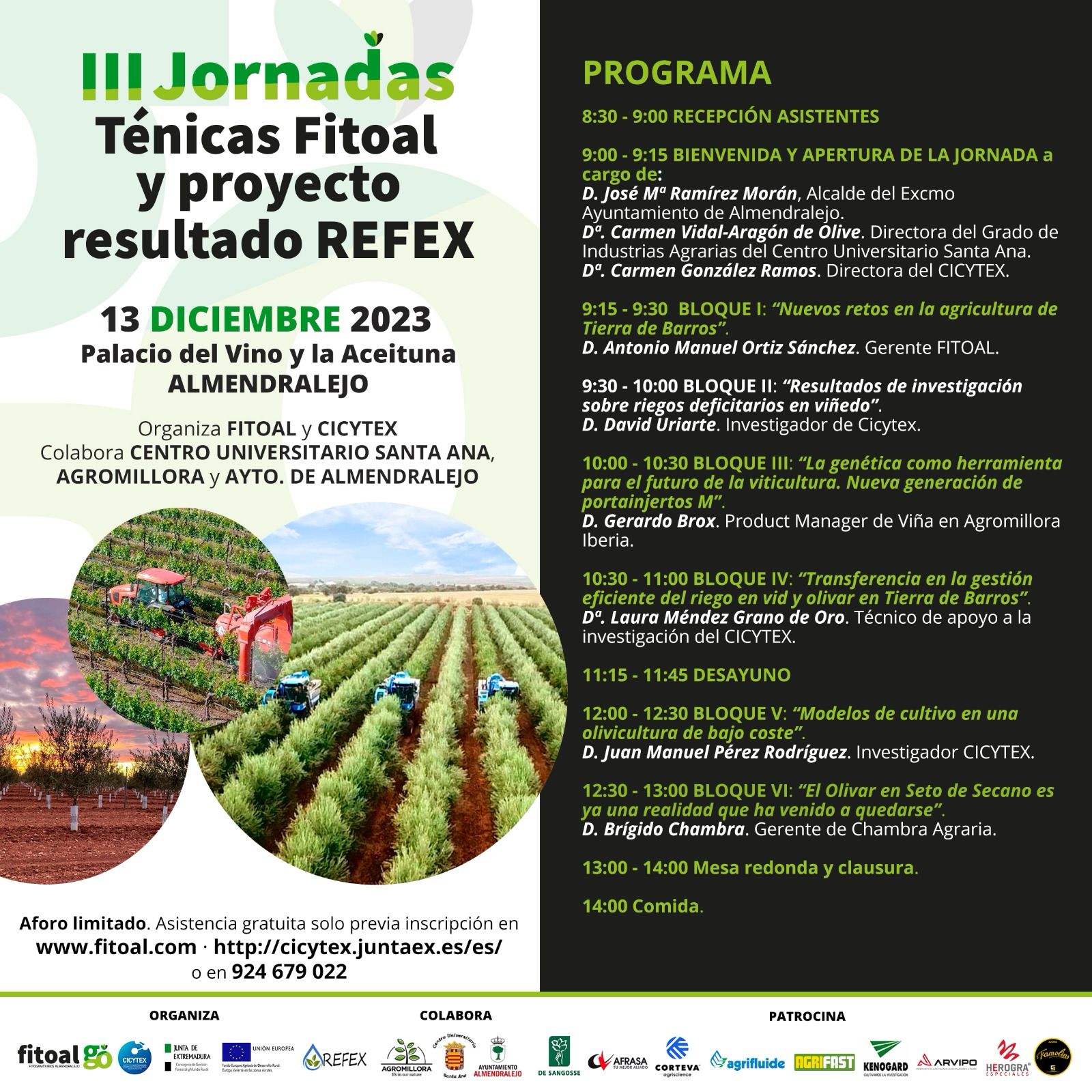 Image 0 of article Cicytex aborda en una jornada formativa los retos del olivar y el viñedo en Tierra de Barros