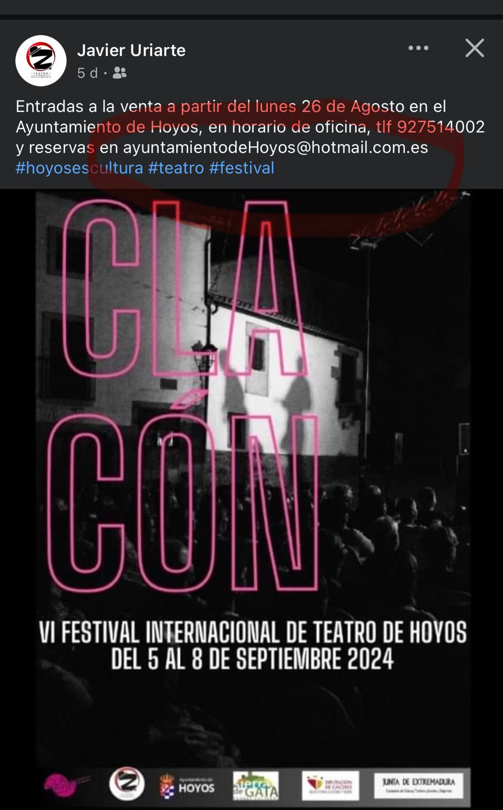 Image 1 of article La Junta subraya la importancia del Festival Cla-Cón para la proyección cultural de Sierra de Gata