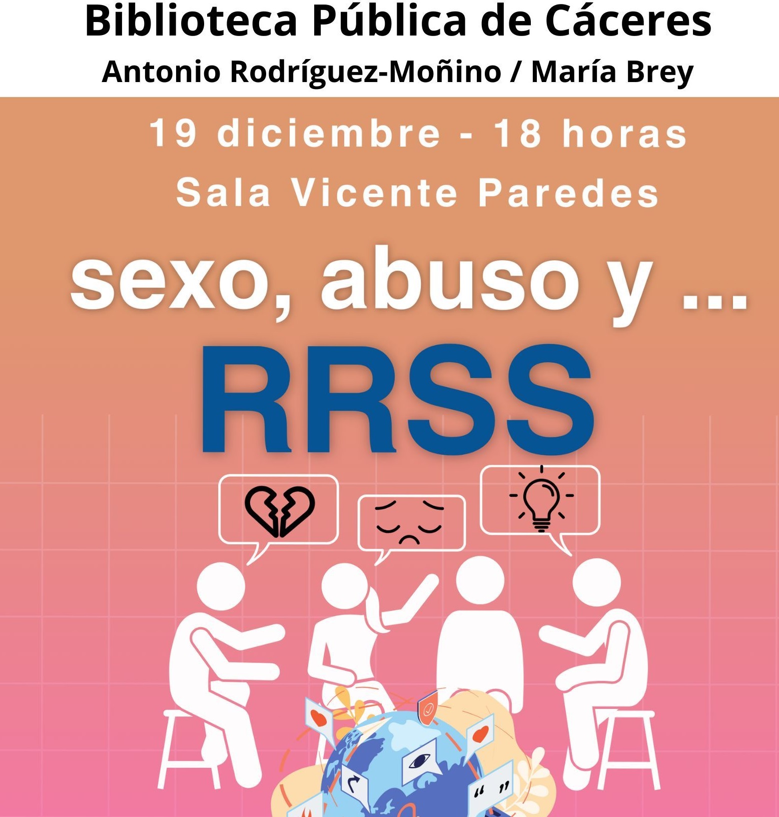 Imagen del artículo La Biblioteca de Cáceres imparte este martes un taller de identificación y prevención de abusos en redes sociales