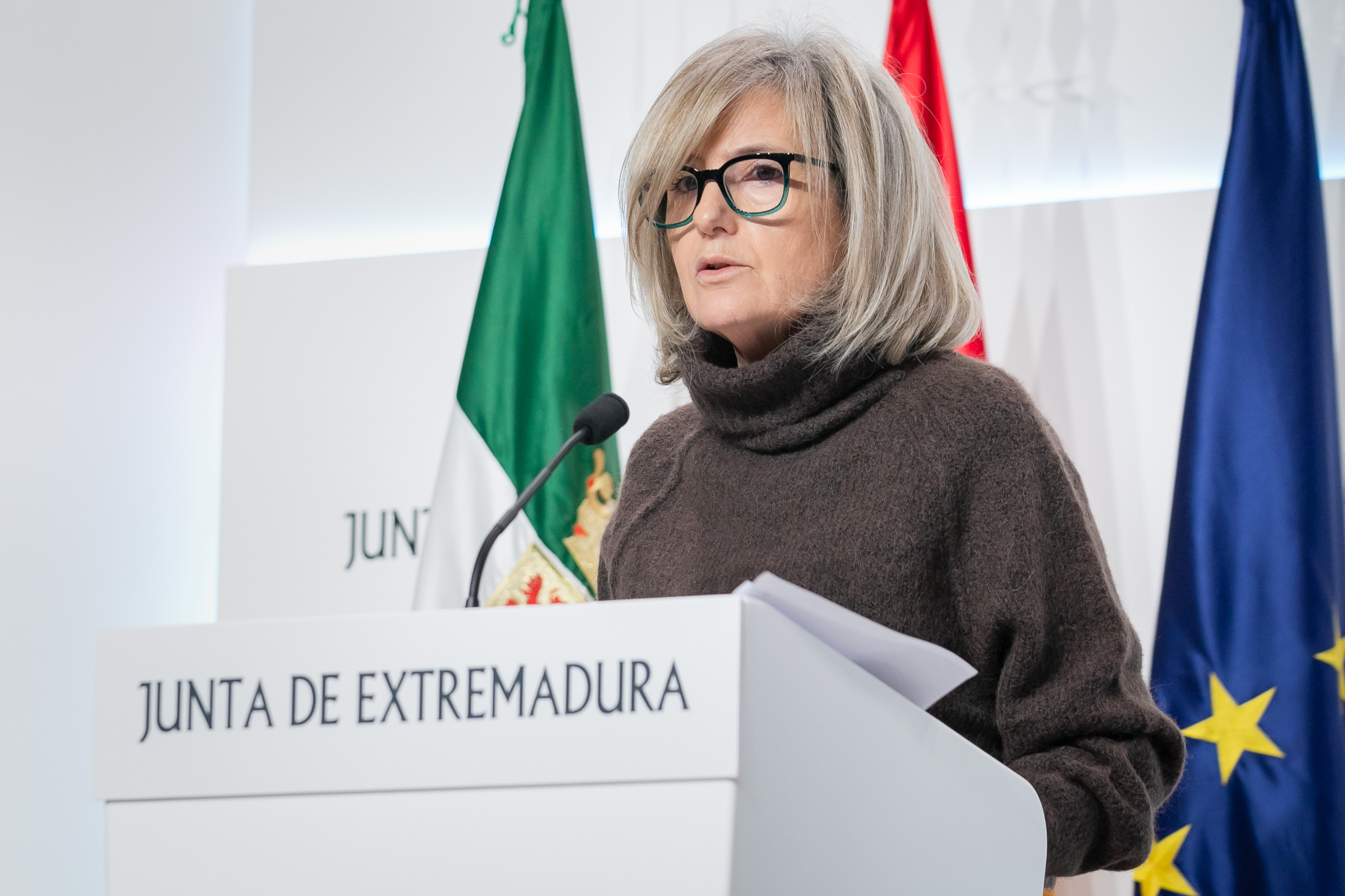 La portavoz de la Junta de Extremadura, Victoria Bazaga, informa de los acuerdos del Consejo de Gobierno.