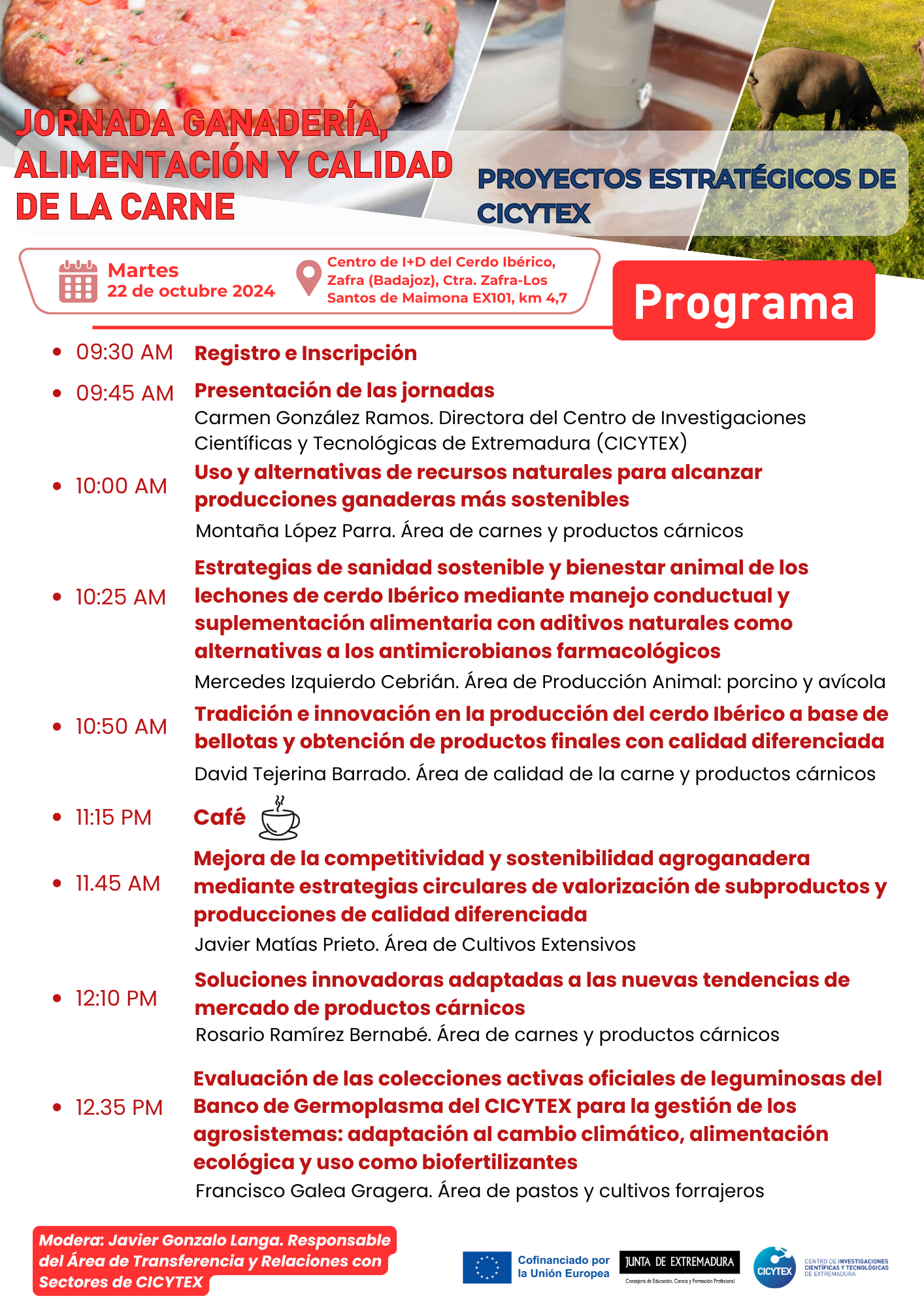 Imagen del artículo CICYTEX informará al sector ganadero de seis proyectos de I+D sobre sanidad, alimentación animal y calidad de carne