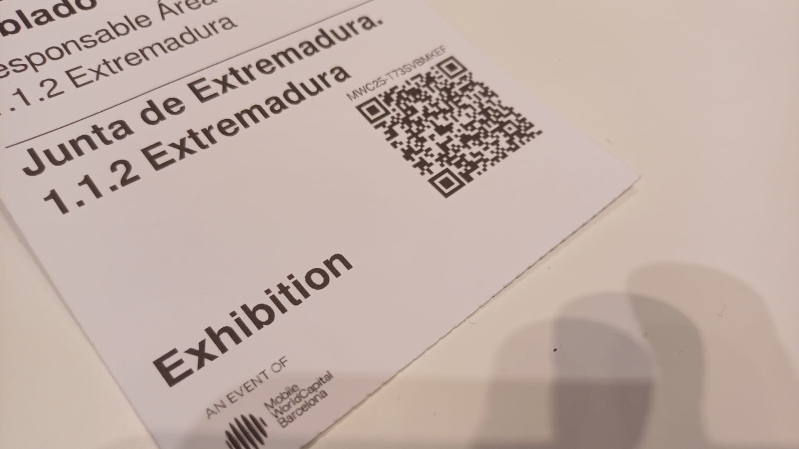 Tarjeta de participación en Mobile World Congress