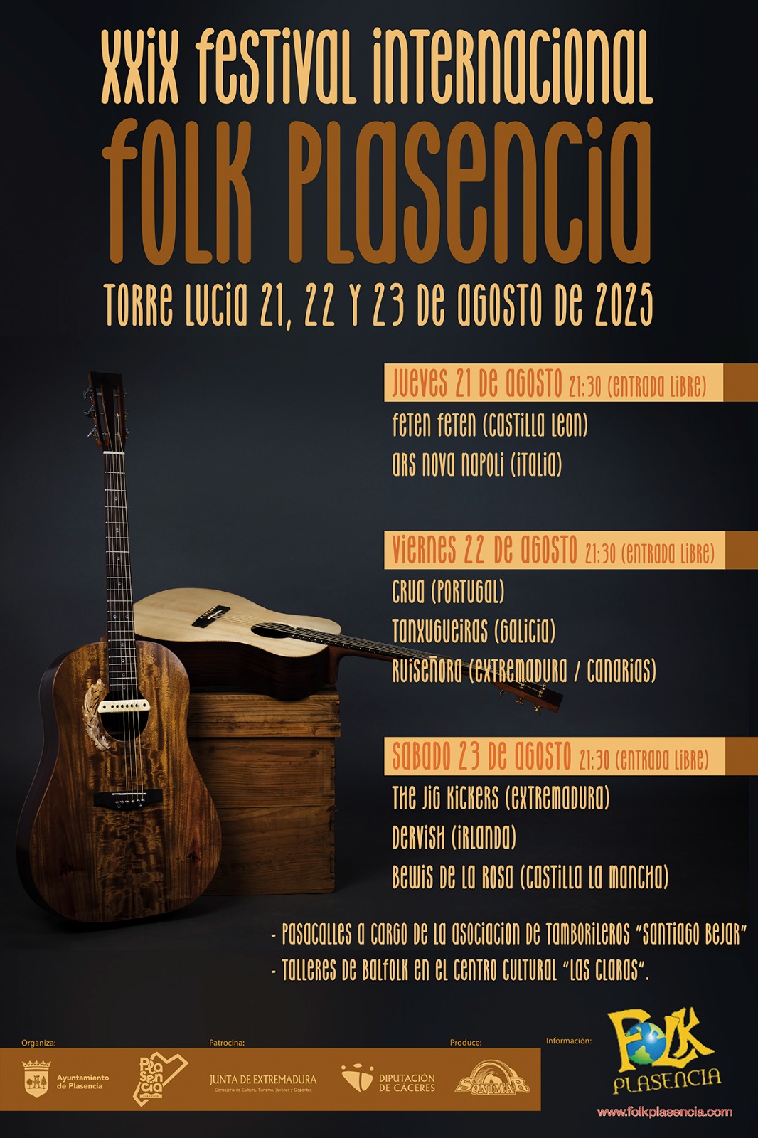 Imagen del artículo Plasencia acoge la 24ª edición de su festival folk los días 21, 22 y 23 de agosto con Tanxugeiras como cabeza de cartel