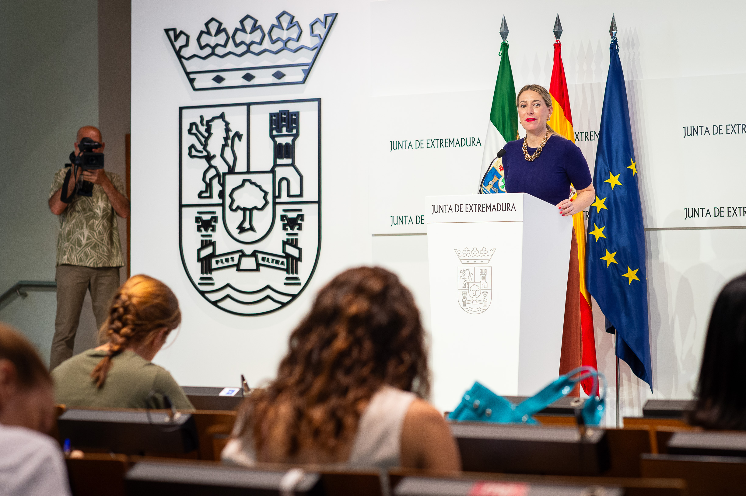 Imagen de la presidenta durante la rueda de prensa