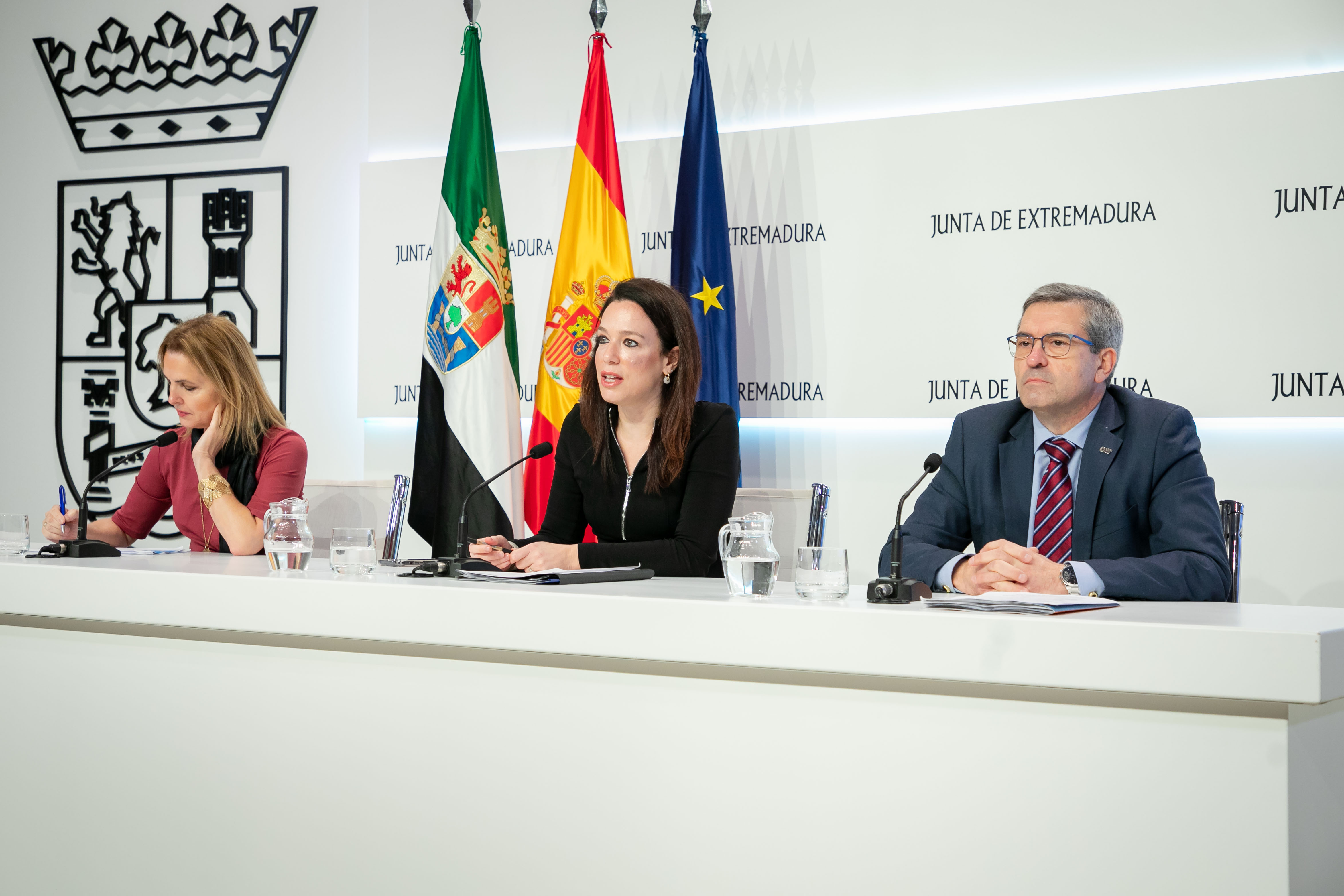 La consejera de Salud y Servicios Sociales, Sara García, durante la rueda de prensa.