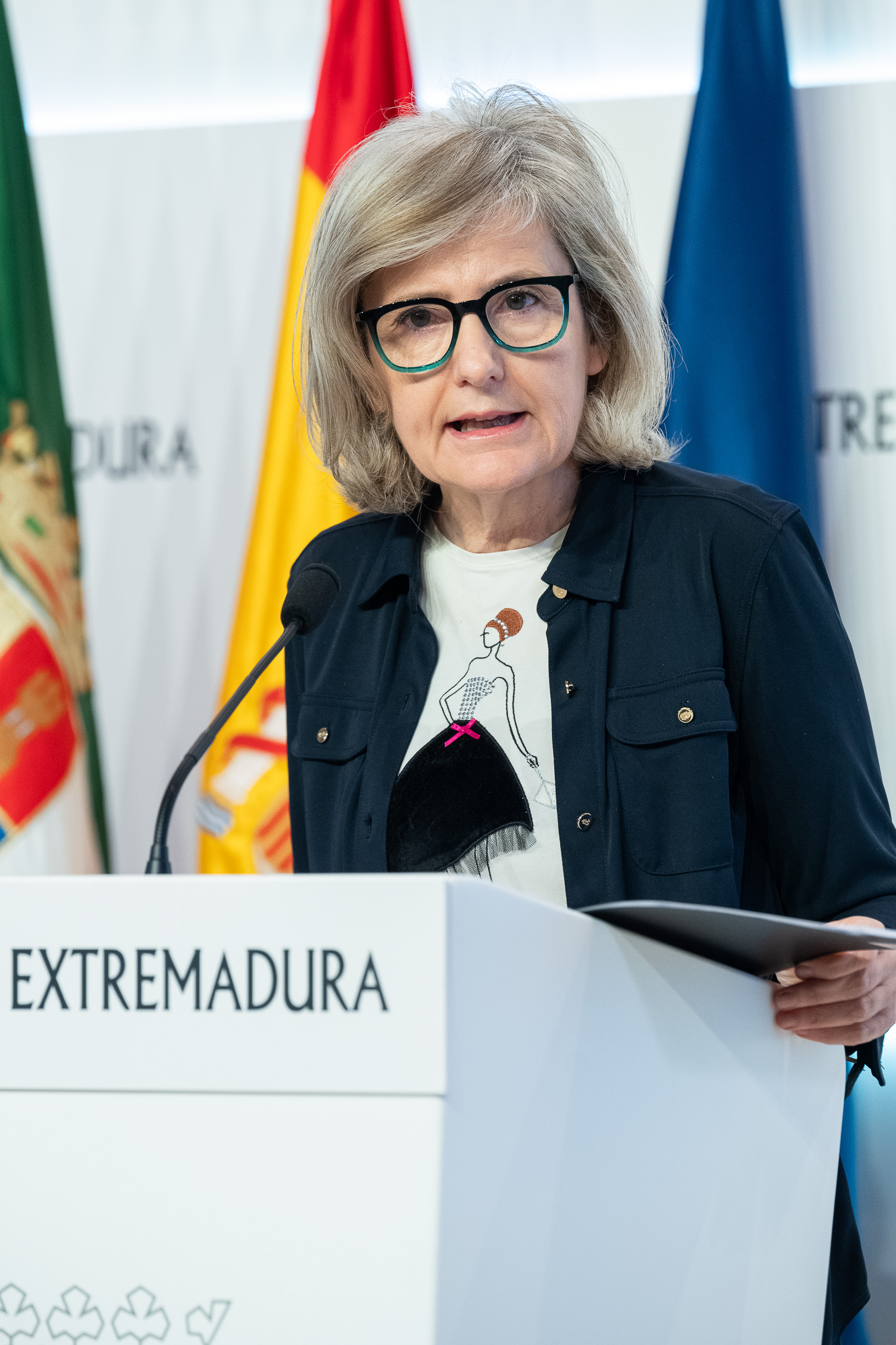 Foto de la consejera de Cultura, Turismo, Jóvenes y Deportes, Victoria Bazaga, durante la rueda de prensa 