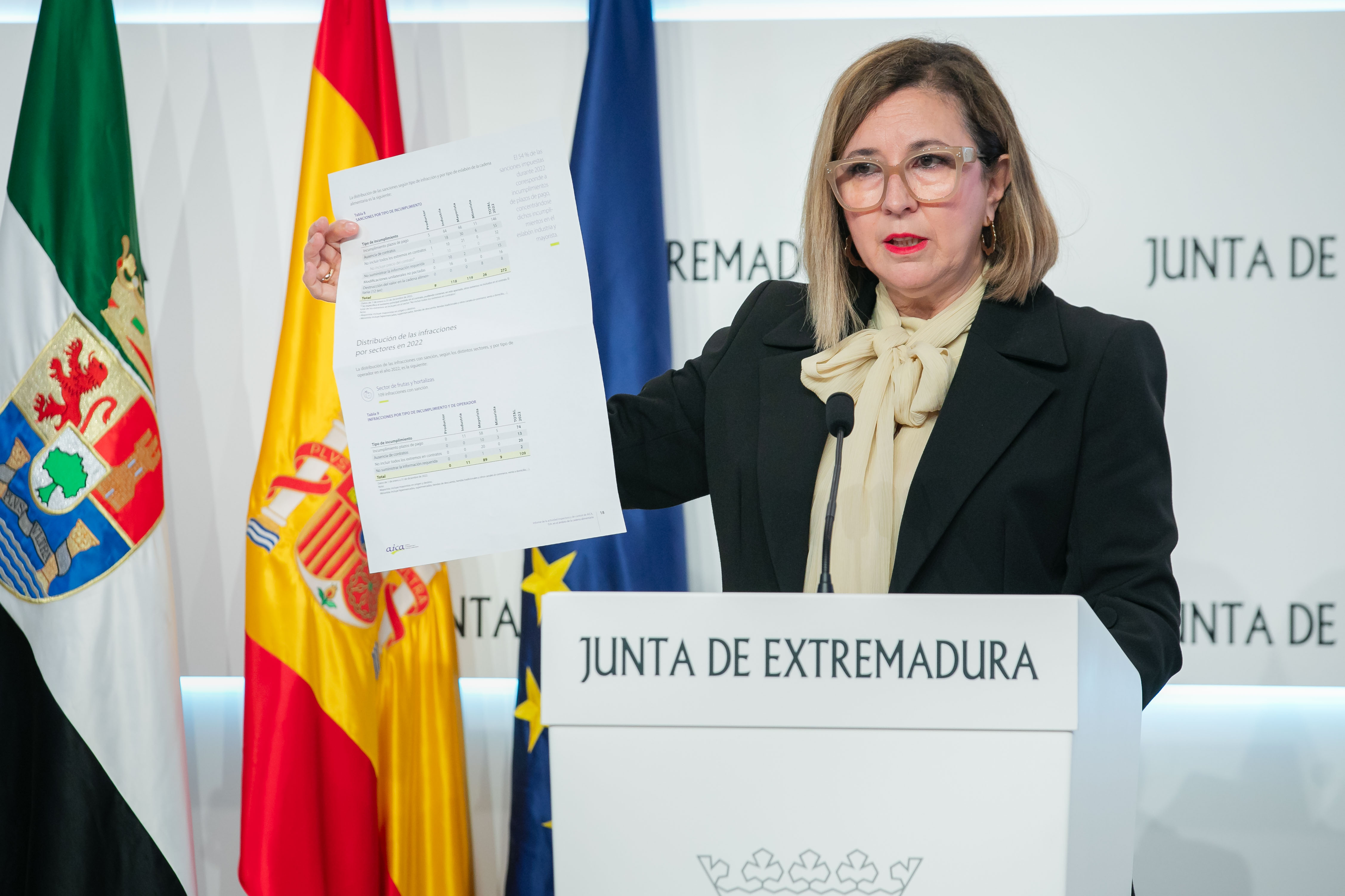 La consejera de Agricultura, Ganadería y Desarrollo Sostenible, Mercedes Morán, durante la rueda de prensa posterior al Consejo de Gobierno.