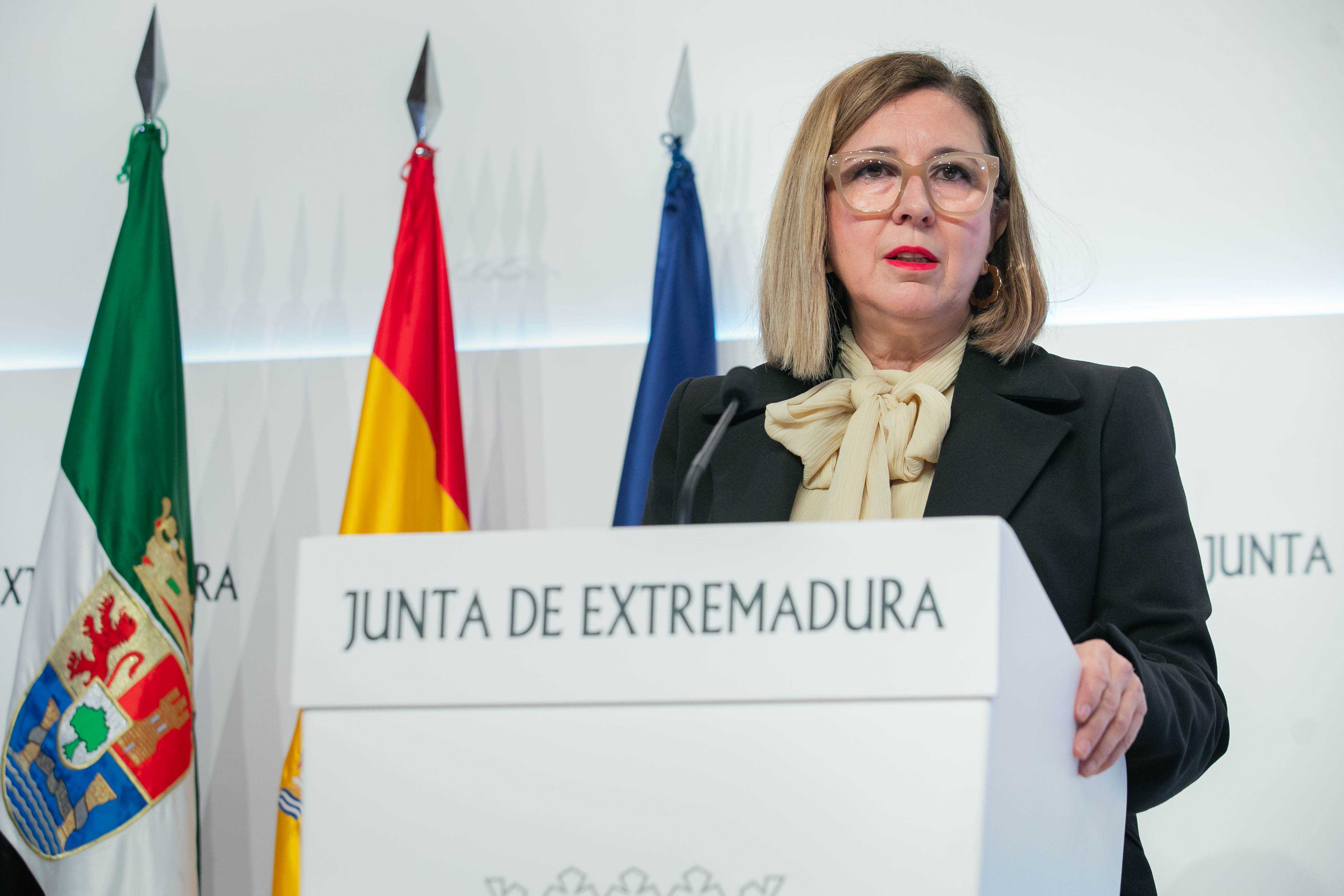 La consejera de Agricultura, Ganadería y Desarrollo Sostenible, Mercedes Morán, durante la rueda de prensa posterior al Consejo de Gobierno.