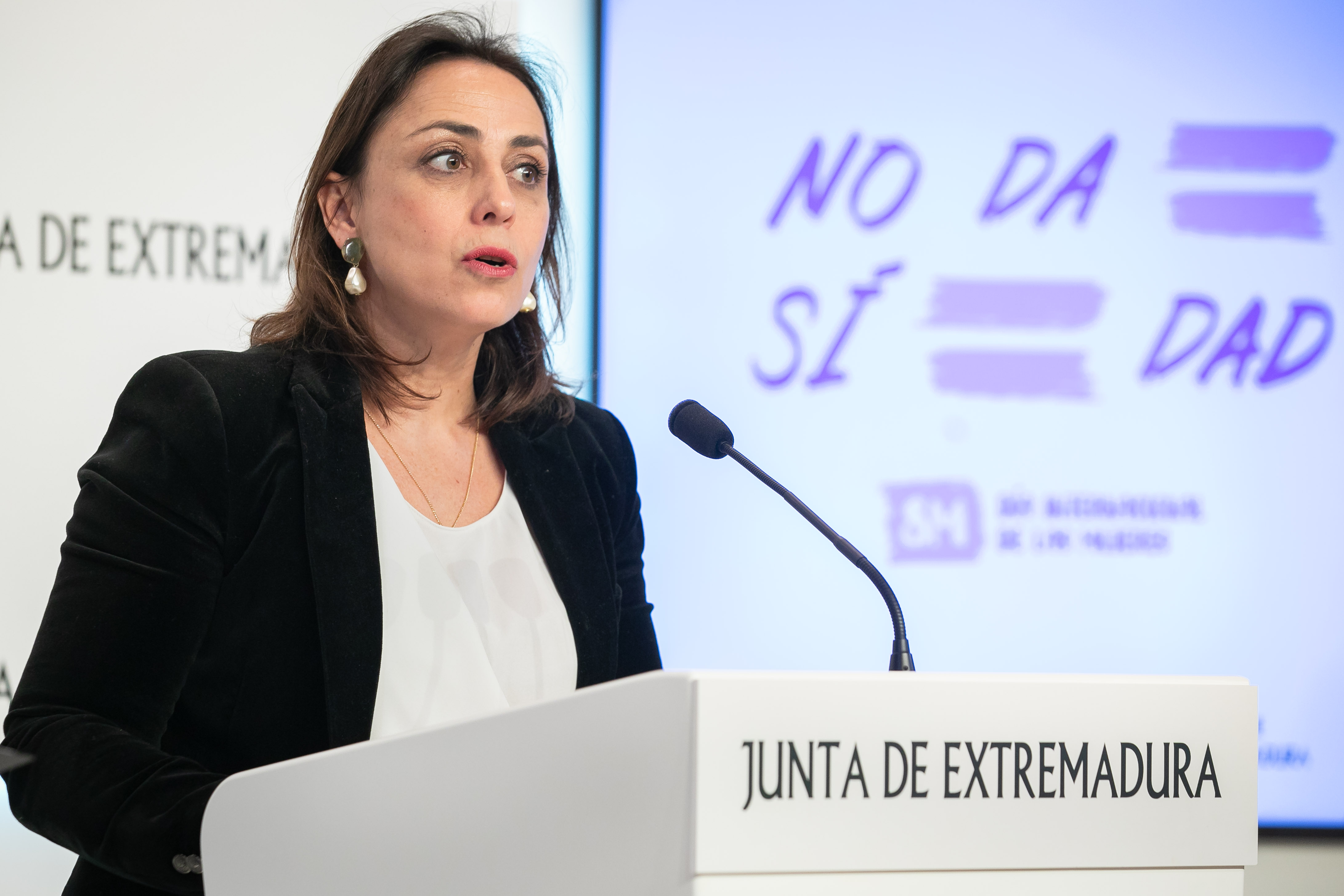 La secretaria general de Igualdad y Conciliación, Ara Sánchez, durante la rueda de prensa.