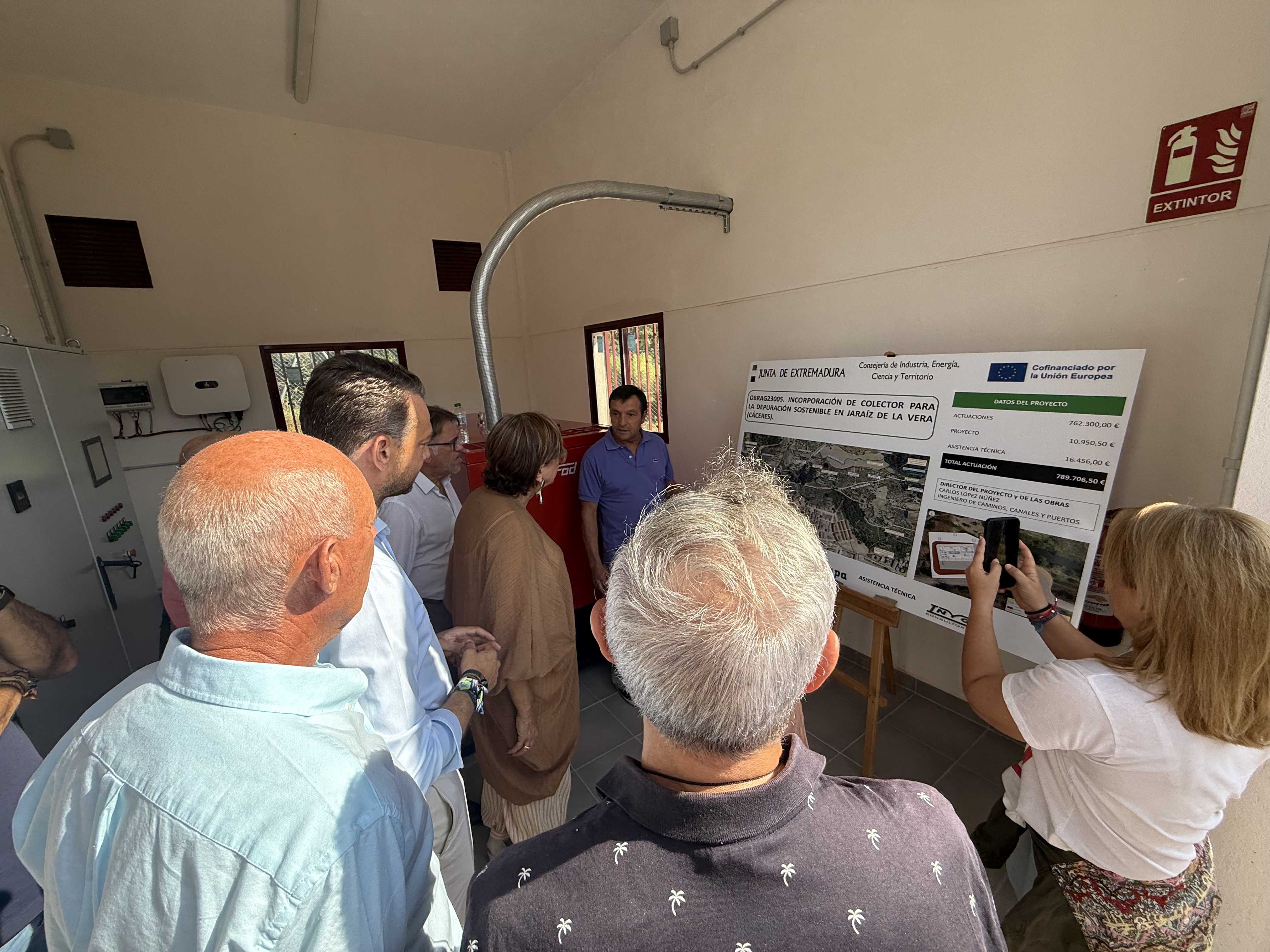 La consejera de Industria, Energía, Ciencia y Territorio, Mercedes Morán, ha visitado este jueves la nueva Estación de Bombeo de Aguas Residuales (EBAR) de Jaraíz de la Vera.
