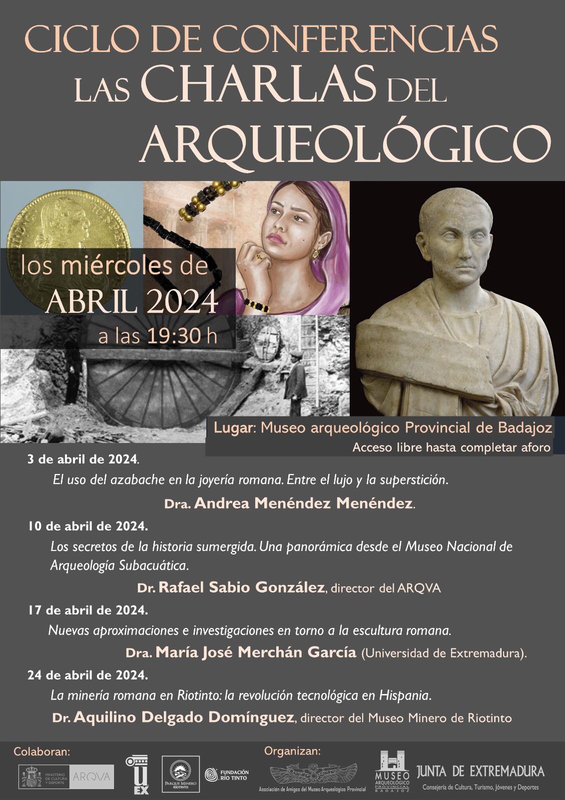 Imagen del artículo El Museo Arqueológico de Badajoz programa un nuevo ciclo de conferencias centrado en la orfebrería, minería y escultura romana