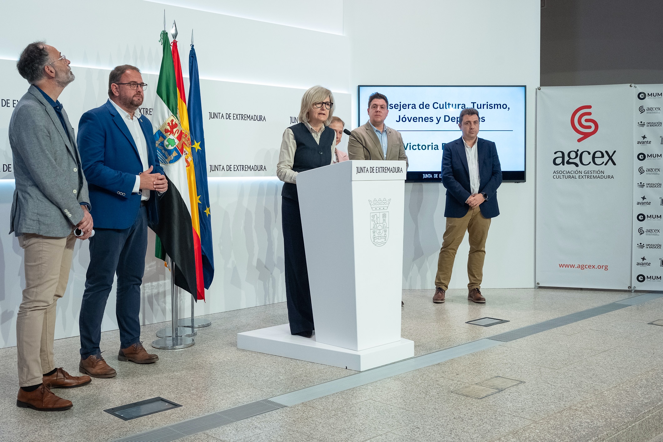 Intervención de la consejera de Culura, Turismo, Jóvenes y Deportes, Victoria Bazaga, durante la presentación de la MUM.