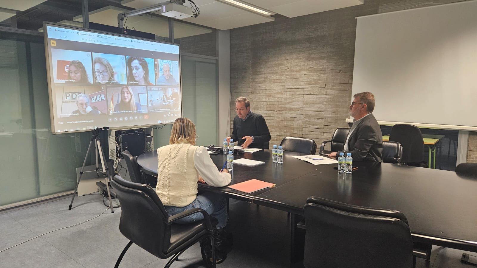 Momento de la reunión por videoconferencia